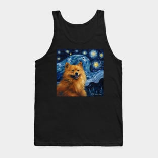 Happy Finnish Spitz Painting Night Tank Top